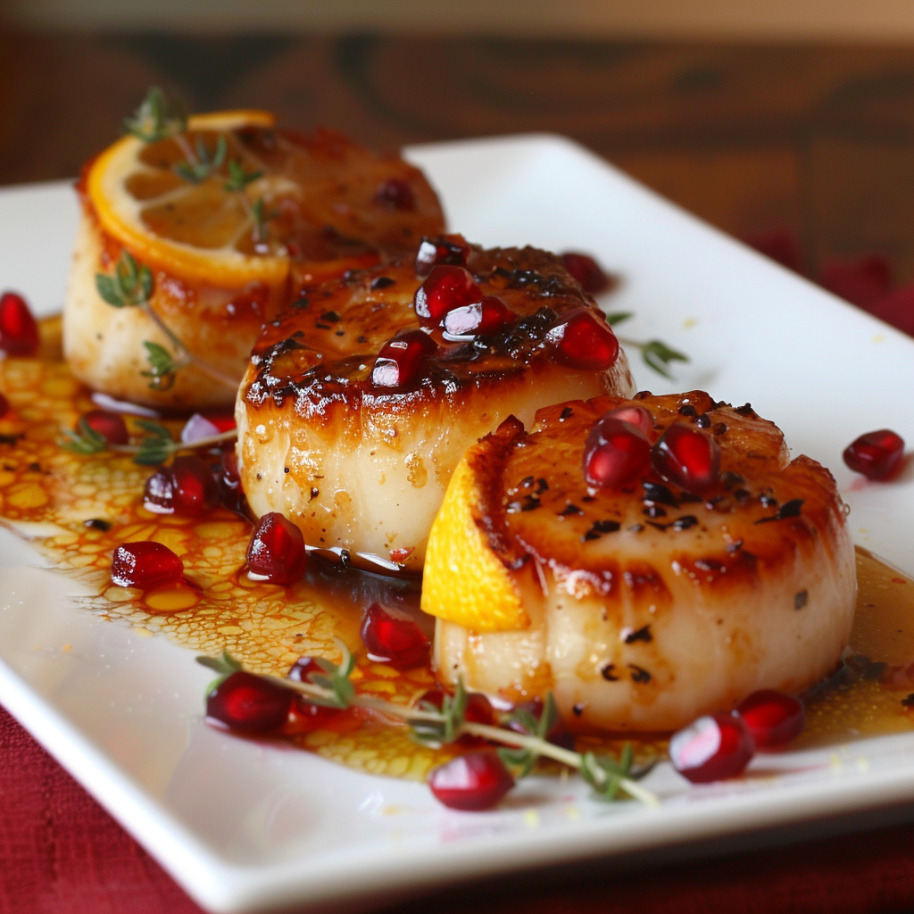 Seared Scallops with Pomegranate and Meyer Lemon – delicious-recipes