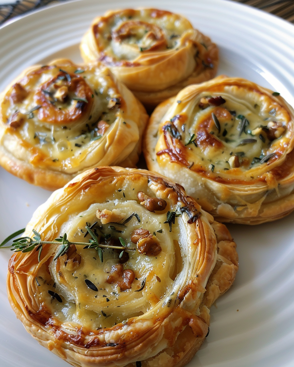 Blue Cheese, Walnut and Thyme Pull Apart Puff Pastry Twirl – delicious ...